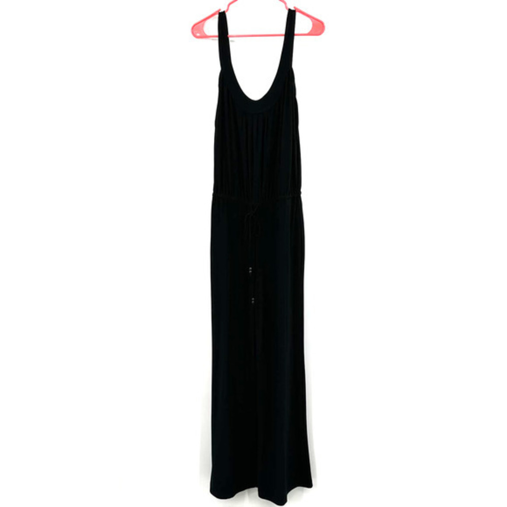 Bisou Bisou size 8 black sleeveless jumpsuit playsuit cinched waist